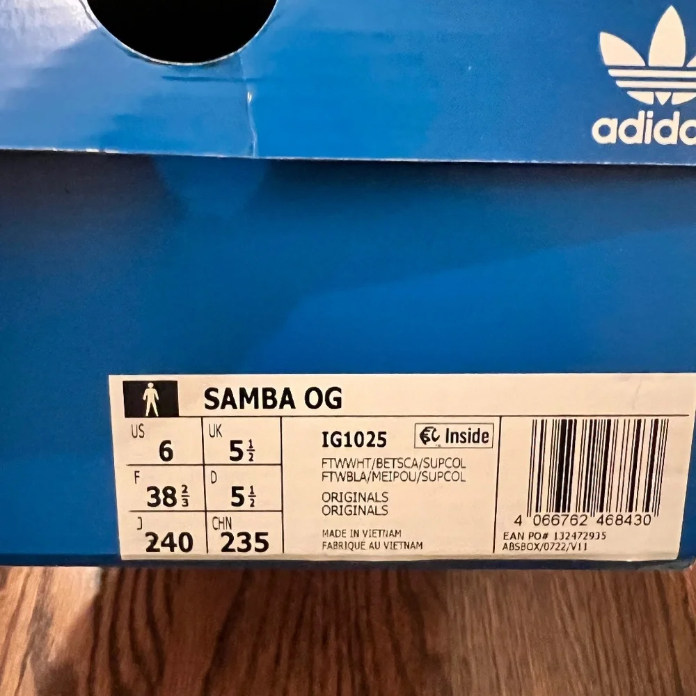 NWT Adidas Samba OG red/grey/white - Picture 6 of 6